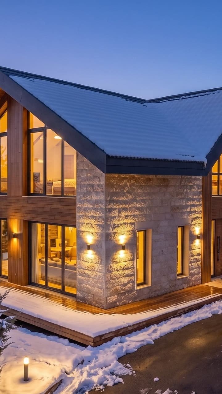 Mountain chalet: after