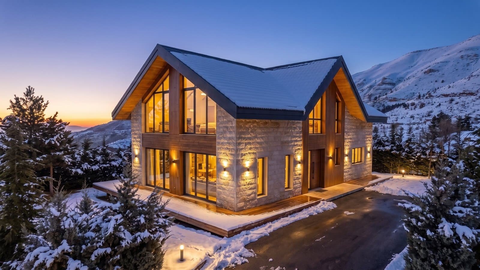 Mountain chalet: after